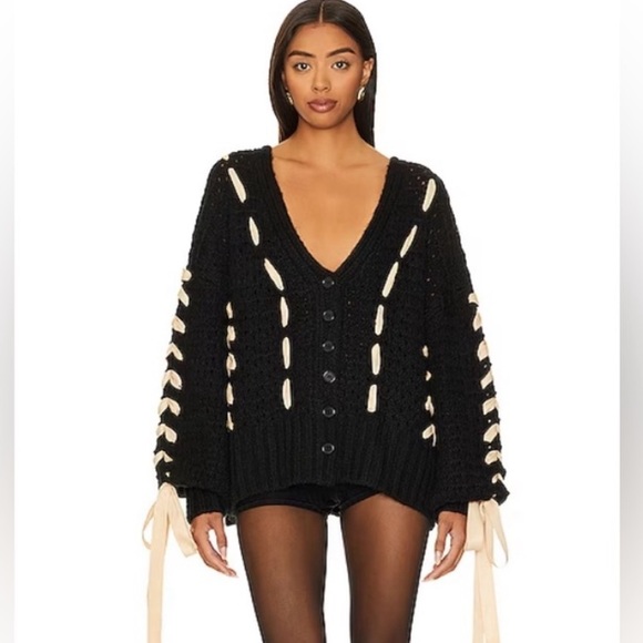 For Love And Lemons Sweaters - Last price drop⬇️PRICE FIRM➡️ NWT FOR LOVE & LEMONS LIBERTY CARDIGAN - M